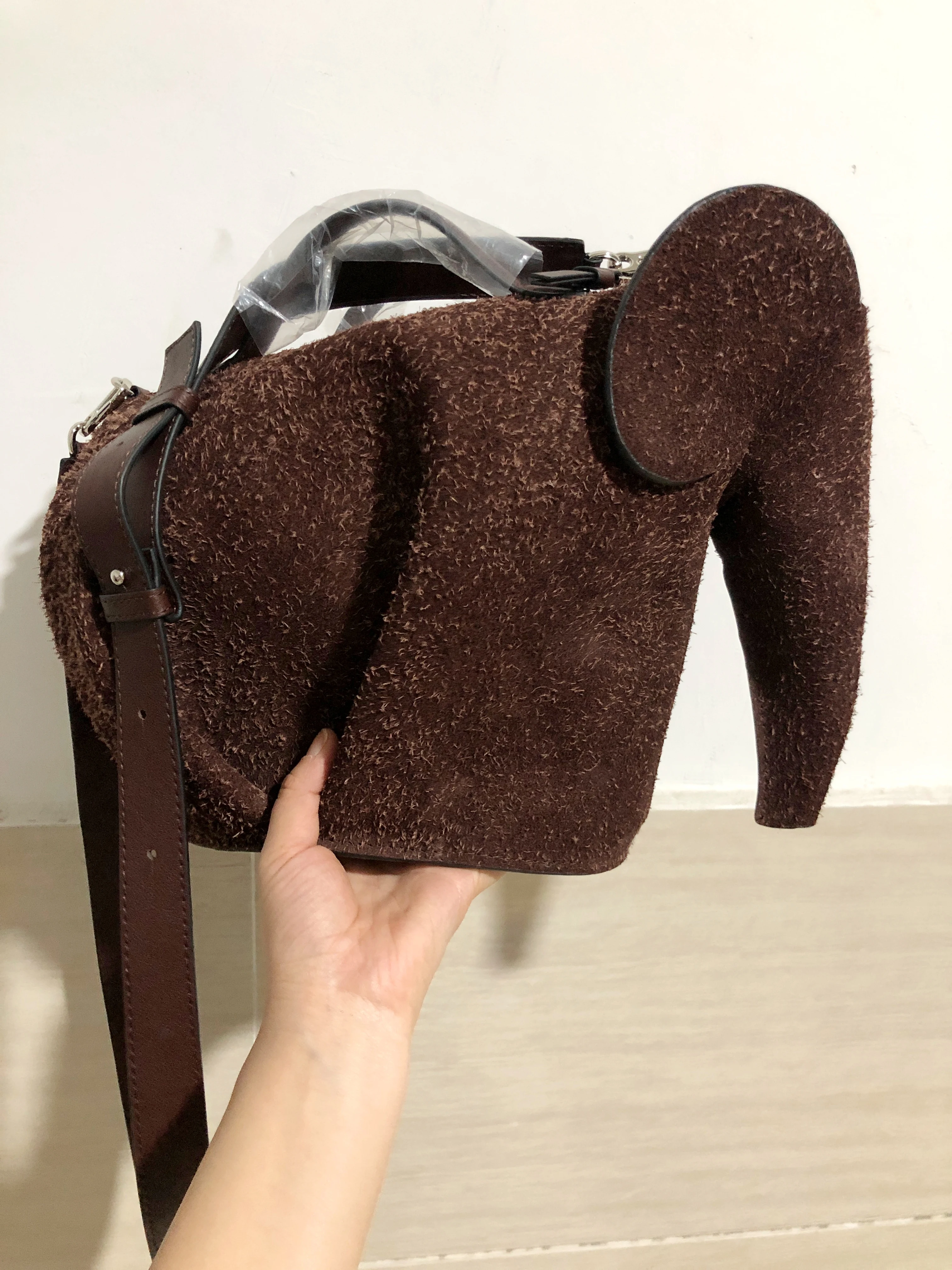 Personalized New Material Brushed Nubuck Leather Giant Elephant Purse Exclusive 2024 Color Napping Genuine Crossbody Tote