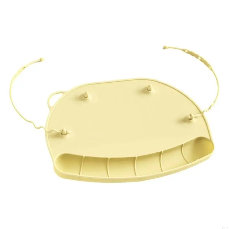 

Nonslip Silicone Placemat for Baby With Teether Rope Lanyard And Catching Pockets for Dining & Eating Hour F19F