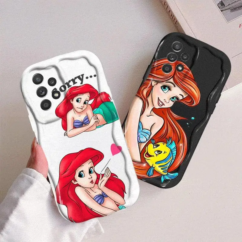 Phone Case For Samsung Galaxy A21s A50 A51 A71 A30 A31 A11 A10 A20 A02s A03 A04 A05 A04s A05s Disney Cinderella Ariel Princess