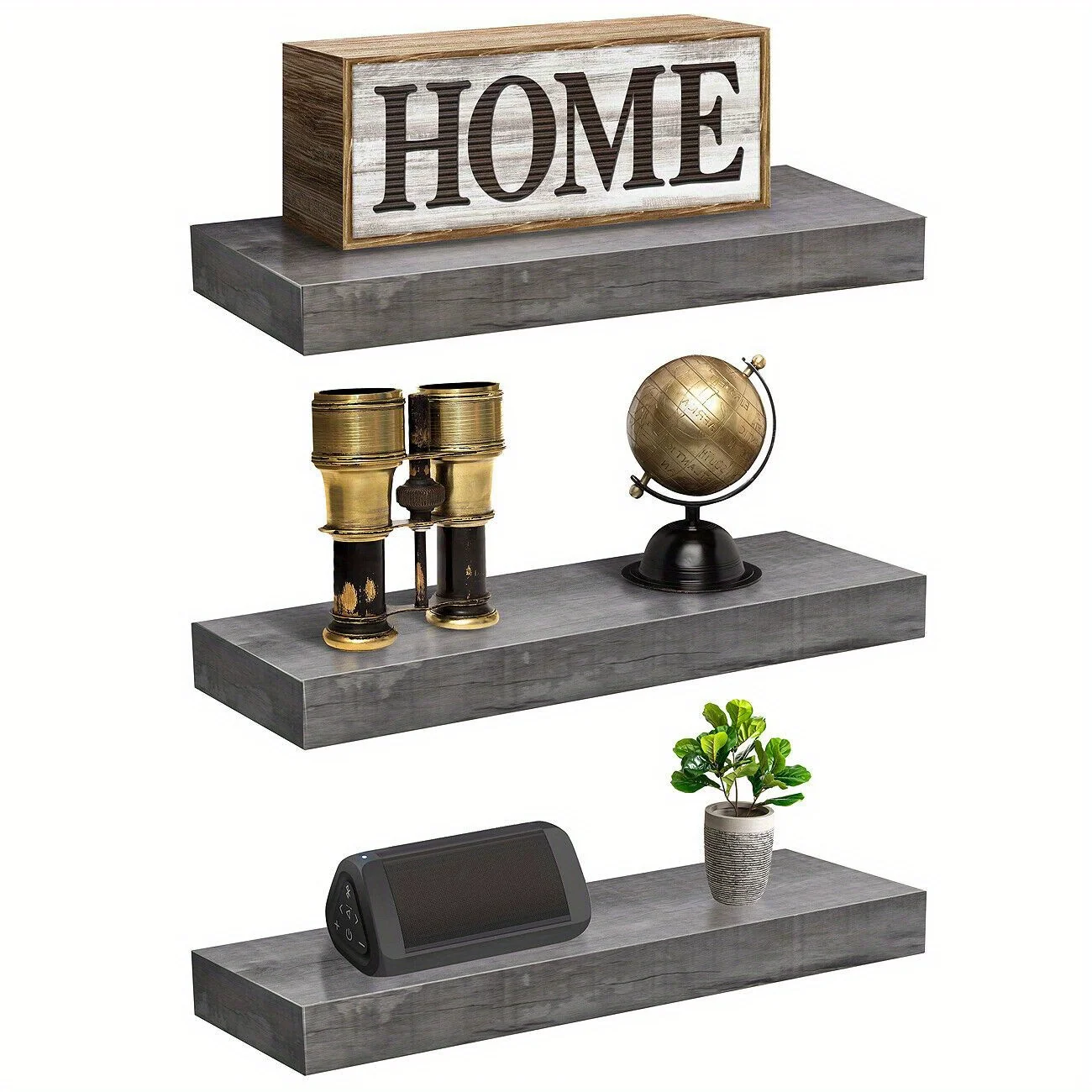 

Floating Shelves, Farmhouse Hanging Wall Shelf Dcor - 16 Inches - 3 Pack