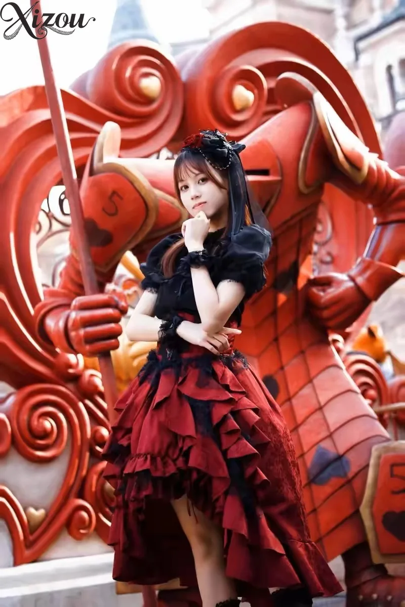 Y2k Skirts Japanese Gothic Style Lolita Spring Autumn New Sweet and Cute Girls Versatile Solid Color Puffy High Waist Skirt