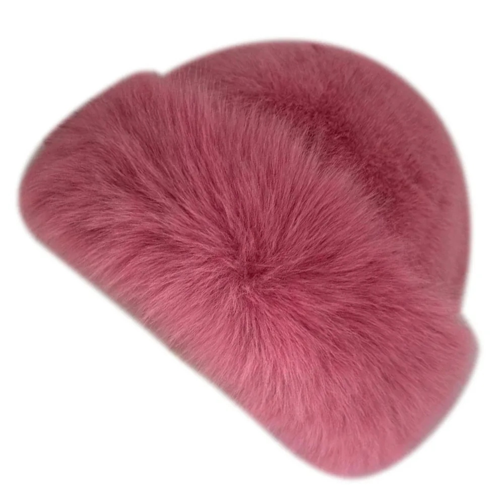 

Fashion Headwear Fluffy Fur Winter Hat Solid Color Thicken Fisherman Hat Cold Windproof Plush Berets for Women Girls