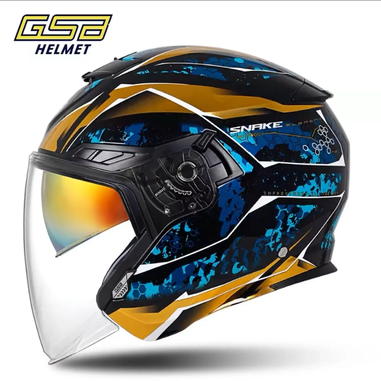 GSB 263 Motorcycle Helmet Dual Lens Half Capacete Electric Motobike Scooter Case moto Motocross Street Men Knight Casque