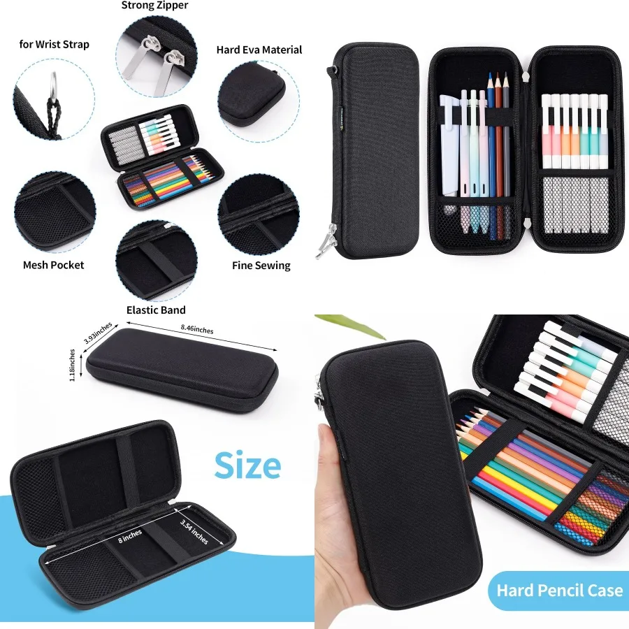 

iDream365 Upgraded Hard Pencil Case Box for Adults Durable Pen Carrying Case with Zipper Ideal for Office School and Travel Use