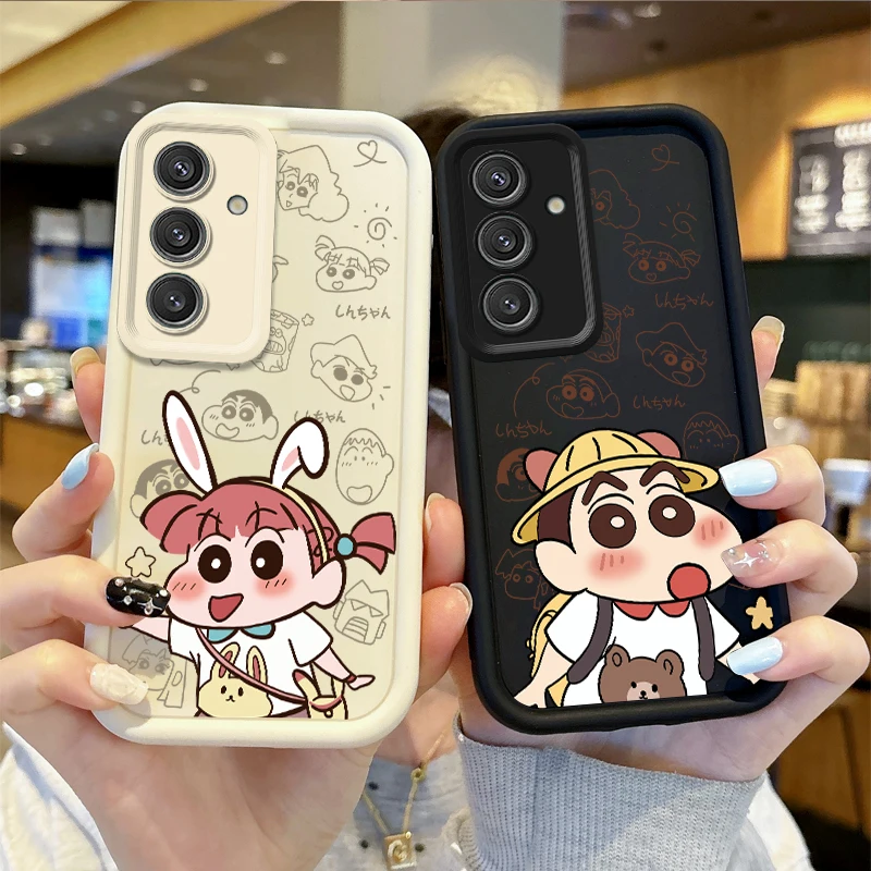 Lovely Soft Crayon Shin-chan Phone Case For Samsung Galaxy S24 S23 S22 S21Ultra Plus S23 S21 S20 FE Silicone Shockproof Covers