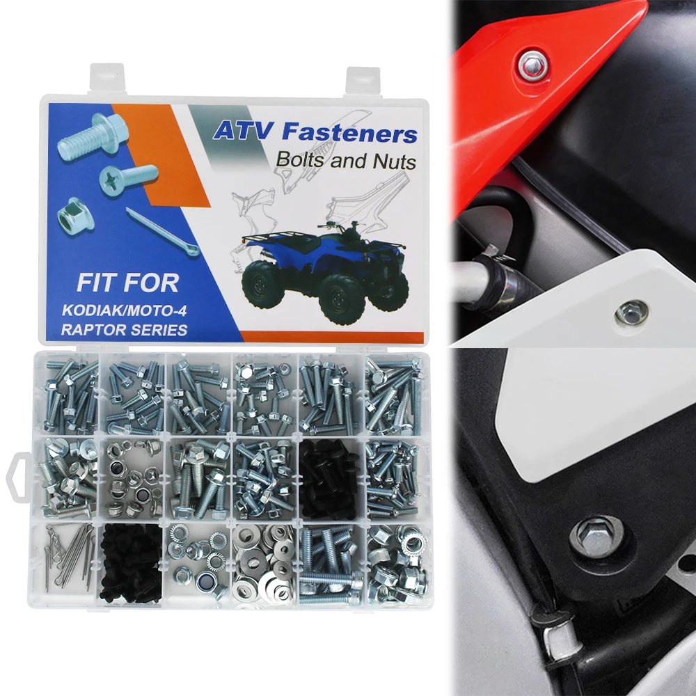 Motrocycle 330PCS Body Engine Plastics Frame Exhaust Bolt Kit For Yamaha KODIAK 400 450 700 MOTO-4-YFM200 225 250 350 TRI-MOTO