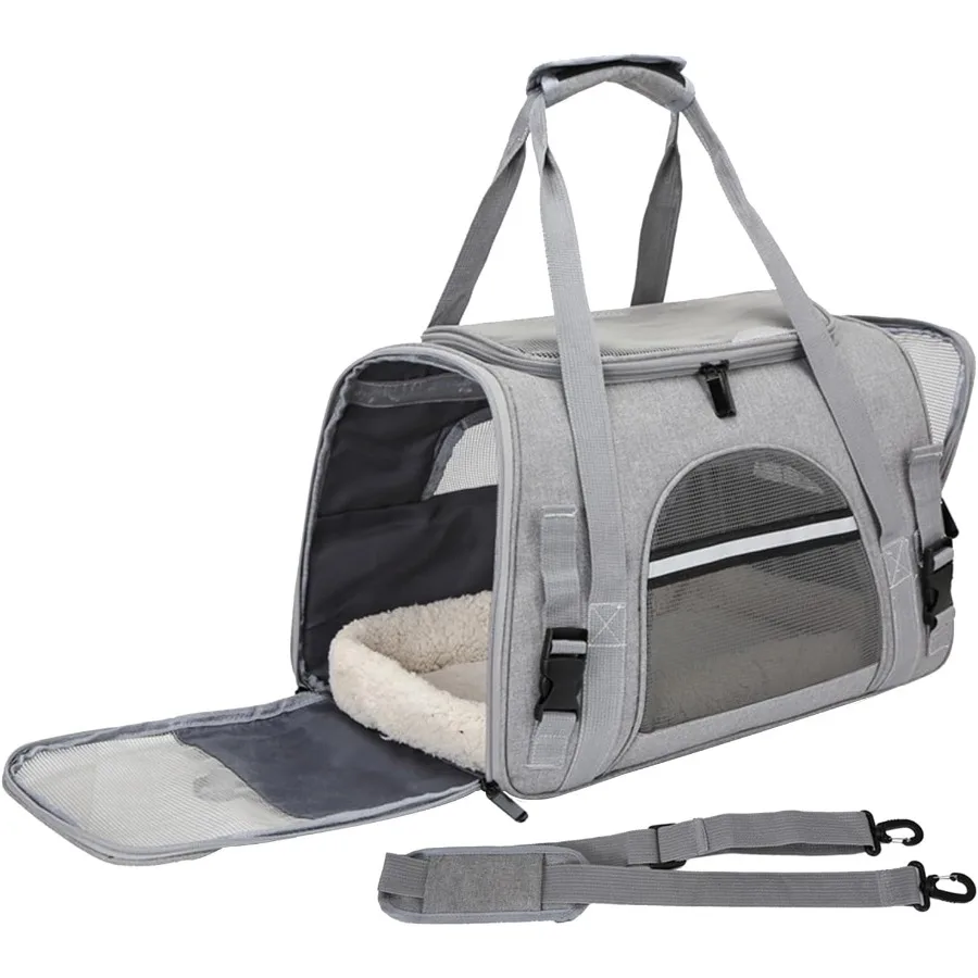 

Expandable Cat Carrier for Travel SoftSided Pet Carrier for Cats and Small Dogs Airline Approved Comfortable Breathable Cat Car