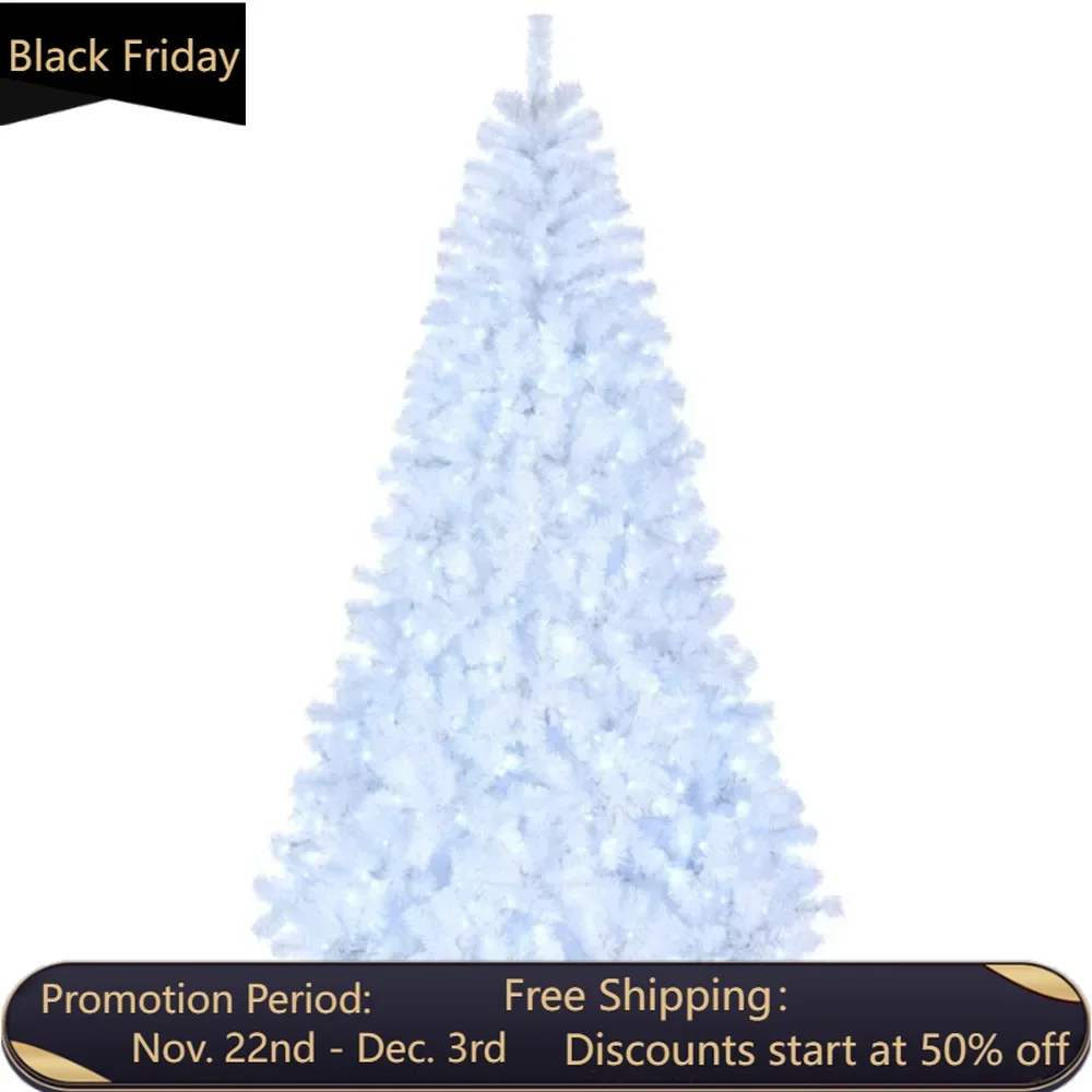 7ft White 500 Lights Cool 8 Patterns 1346 Branches Automatic Tree Structure The leaves are made of PVC material Christmas tree