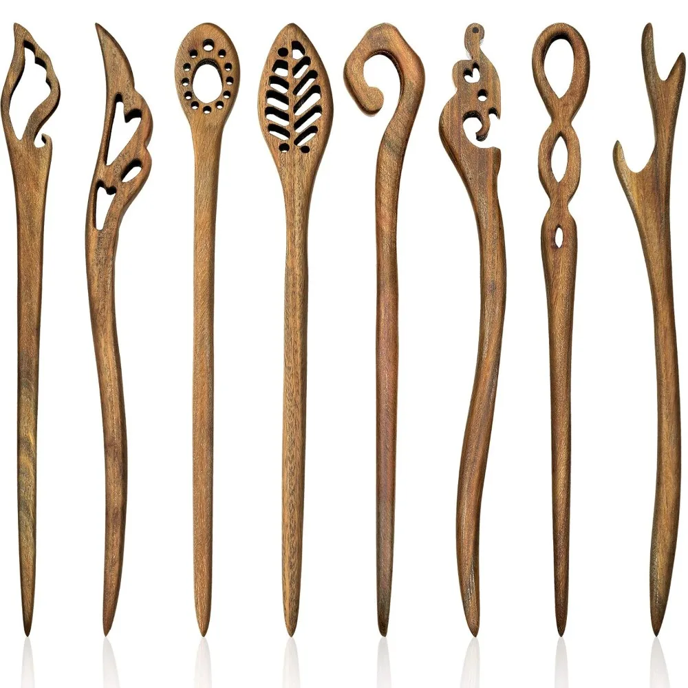 

Chuangdi, 8 шт., деревянные палочки для волос, японские палочки для волос для женщин, приспособление для приготовления булочек, китайские палочки для еды, шпилька для женщин, ручная работа