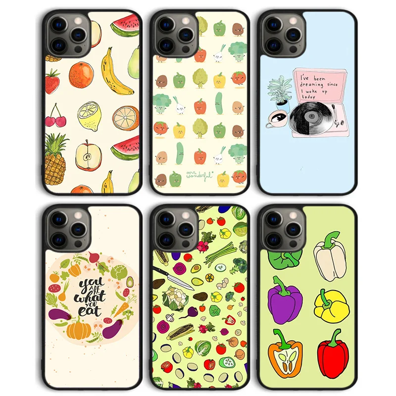 Vegetarian GO VEGAN LOVE VEGGIE Phone Case Cover for iPhone 16 15 SE2020 14 13 11 12 Pro Max mini XS XR X PlusS Shell Coque