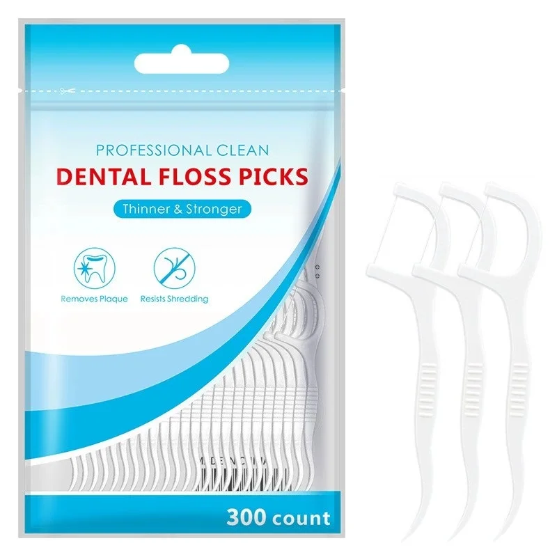 300 pçs/saco mais fino & mais forte palhetas de fio dental limpo entre os dentes escova interdental palito de dente profissional cuidados orais