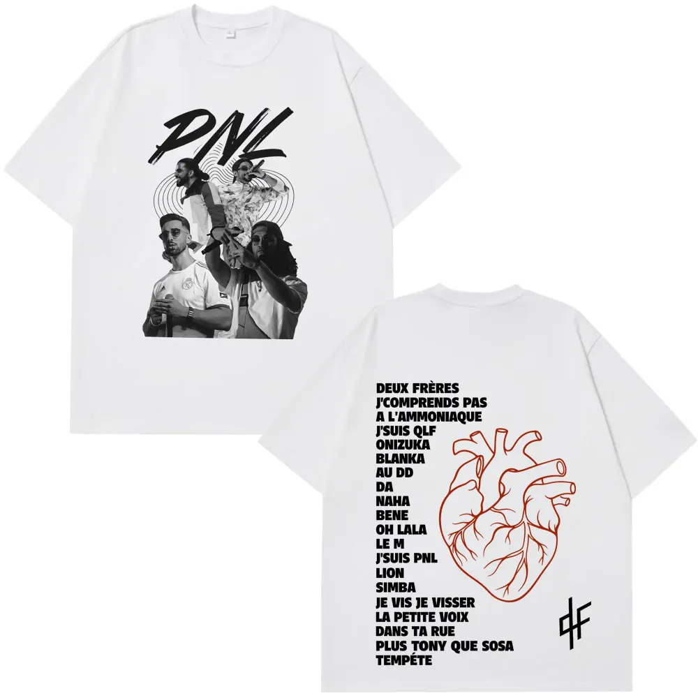 French Rapper PNL Album Le Monde Chico T Shirt Men Women Hip Hop Fashion Short Sleeve T-shirt Cotton Oversized Loose Tshirt