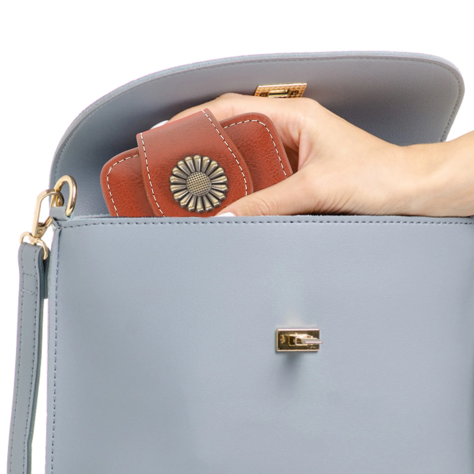 

Mini Lipstick Pouch Lightweight Lipstick Case with Mirror Portable Makeup Holder for Purse Travel Bag Outdoor Essential