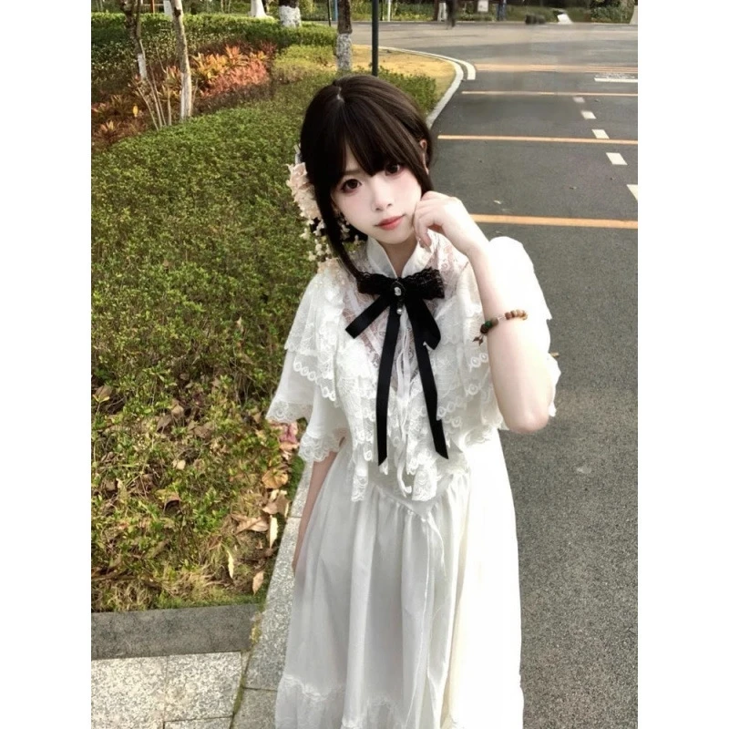 Licaboth Retro Fugitive Princess Dress, Court Style Vintage Satin Dress, Super Fairy Long Dress