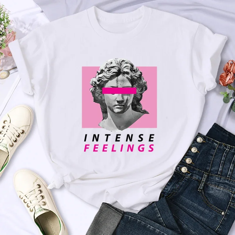 

LE Women Fashion Casual Clothing Summer Breathable Clothing Hip Hop Personality Intense Feelings Funny Hot Sale T-Shirts