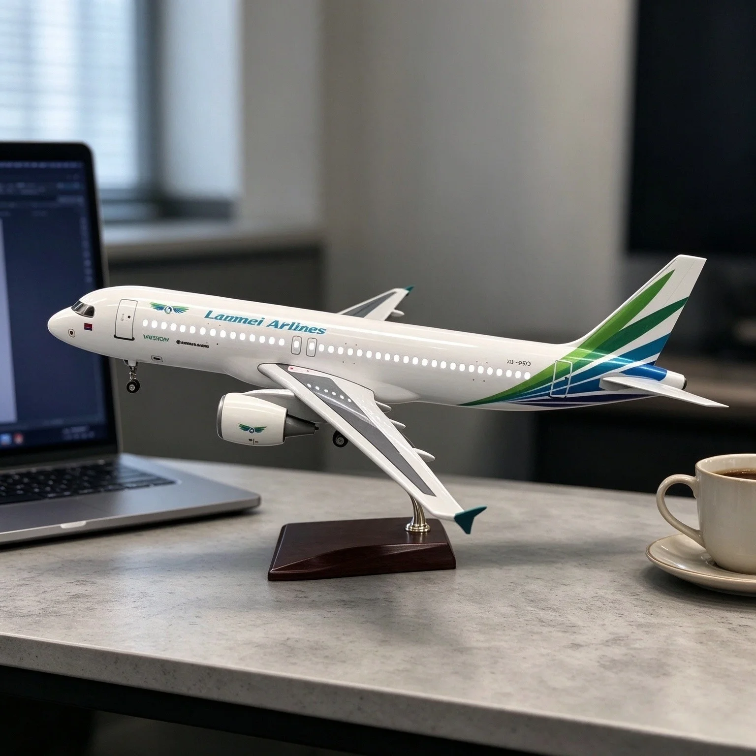 Air-bus A320 Lanmei Airlines Airplane Model 47cm Simulated Static Plastic Model Aircraft With Wheels For Aviation Collection Dis