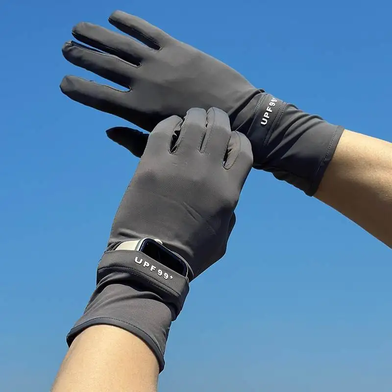 日焼け止めアイスシルク薄型ドライビングアウトドアグローブタッチスクリーン対応カップル用冷却スリーブカバー男性と女性用