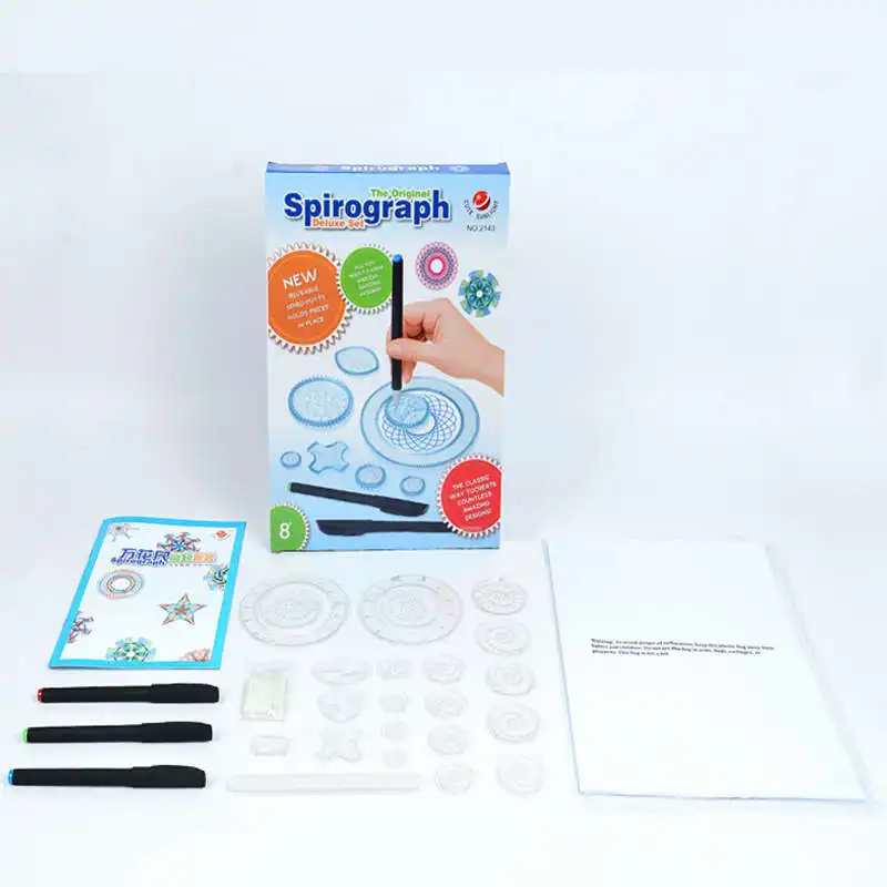 Spirograph Playset diseño en espiral, engranajes y ruedas entrelazados, juguetes de dibujo con 27 accesorios, diseños, juguetes educativos para niños