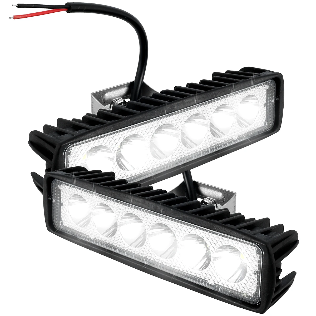 Car LED Light Bar 12V 18W 6000K Super Bright Work Light IP67 Waterproof Flood Spot White Off Road Head light Driving Light