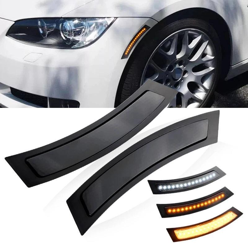 

2 × для BMW E92 E93 3 серии 2DR купе/трансформер 2007-2013 гг., отражатель переднего бампера, автомобильный светодиодный светильник на крыле, боковой габаритный сигнальный фонарь