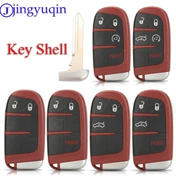 jingyuqin Fit SRT Hellcat Remote Car Key Shell Case Red For Dodge Dart Challenger Charger Durango Journey For Jeep Chrysler 300