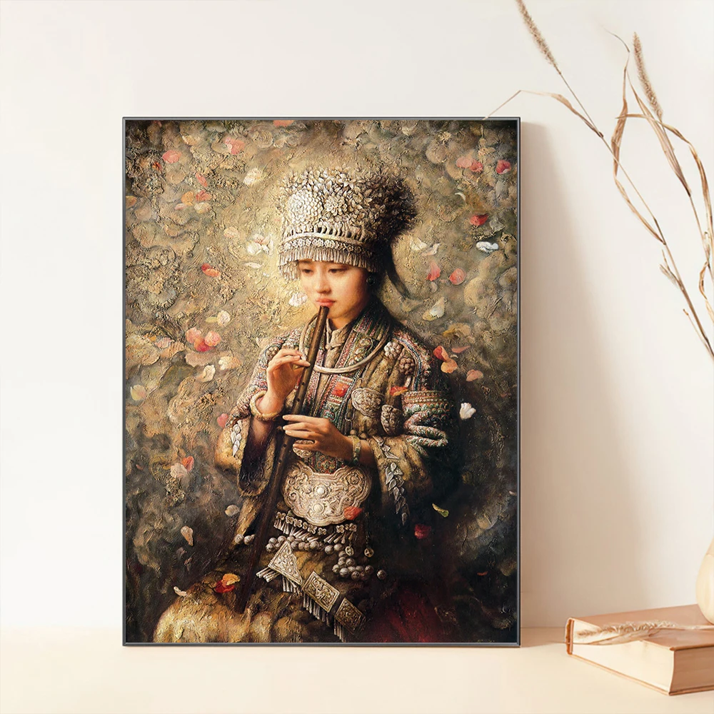 Canvas Print Painting Poster Ethnic Minority Figures Retro Art Living Room Bedroom Porch Bedside Sofa Background Home Wall Decor