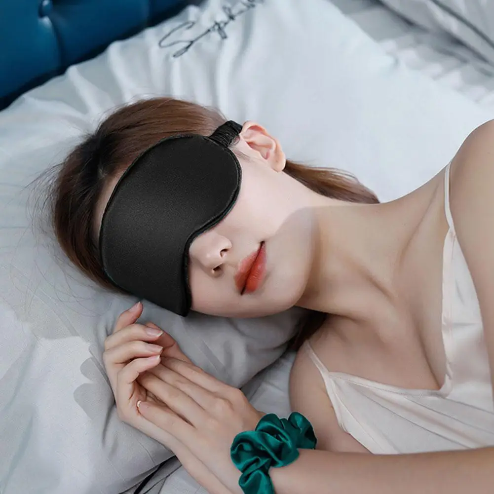 

Men Women Double-Sided Imitation Silk Sleep Eye Mask - Super Soft Skin-Friendly Blackout Cold Hot Compress Ice Pack Daily Rest