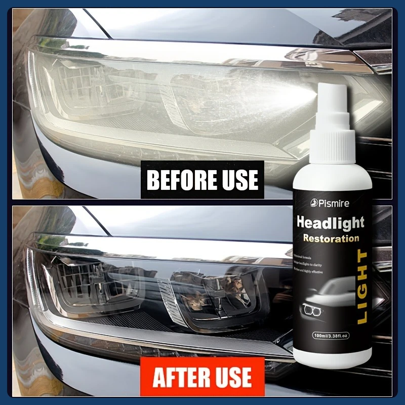 Líquido para reparación de faros de automóvil de 3,38 oz, no requiere pulido, faros de actualización rápida, kit de mantenimiento y cuidado de faros