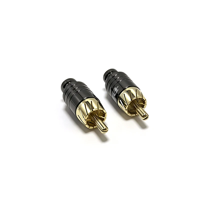 Gold Plated RCA Audio Plug High Quality Pure Copper Speaker Hi-fi Male RCA Connectors Adapter For DIY Audio Cable