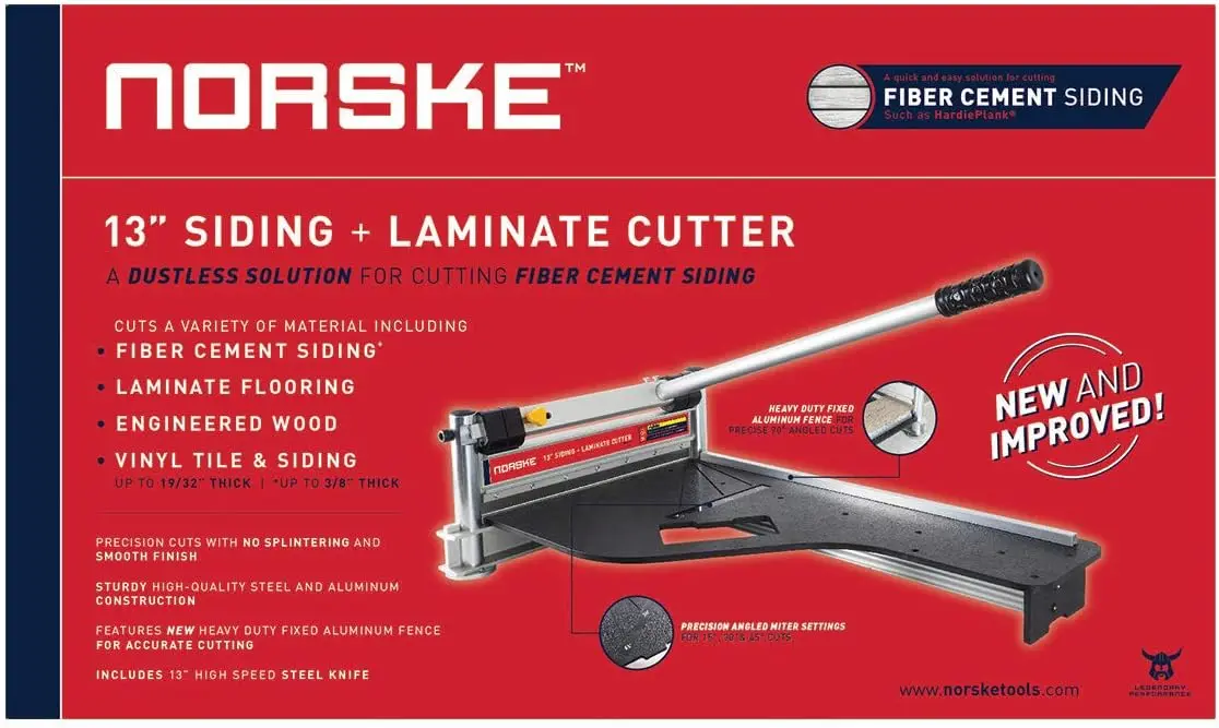 Newly Improved  13 inch Laminate Flooring and Siding Cutter with Heavy Duty Fence and Built-in Precision Angled Miter Settings