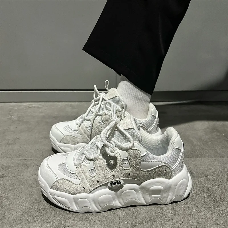 2024 Nieuwe Mesh Casual Dikke Zool Herenschoenen Koreaanse Editie Veelzijdige Retro Sportschoenen Klassieke Mode Trendy Hardloopschoenen