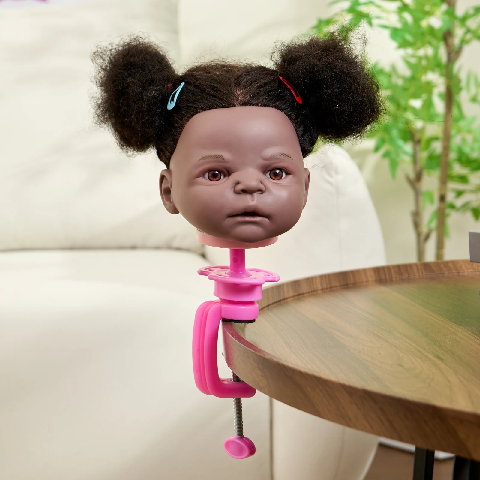 Varolmayan eğitim baş bebek 10 inç manken kafaları ile 100% İnsan saç Afro kıvırcık tarzı profesyonel kuaför kafa araçları