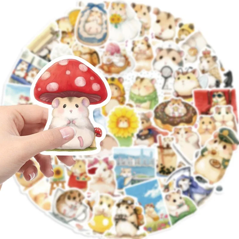 50PCS Cartoon Personalized Hamster Creative Graffiti Decoration Sticker