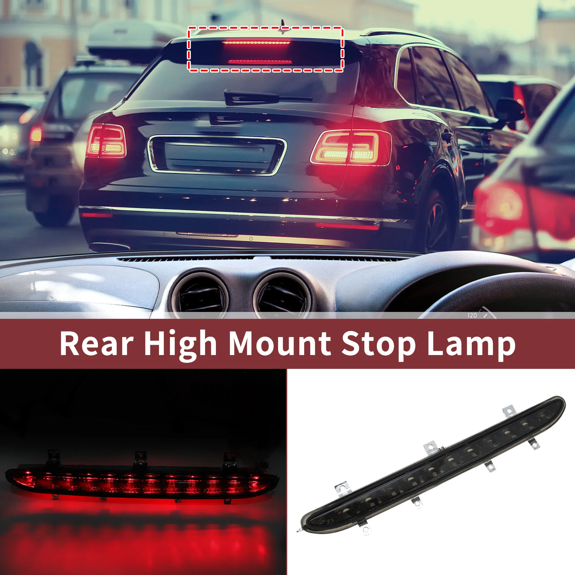 

UXCELL LED Third Brake Light for Volkswagen EOS No.1Q0945097B 3rd High Mounted Stop Lamp Rear Center High Level Brake Light