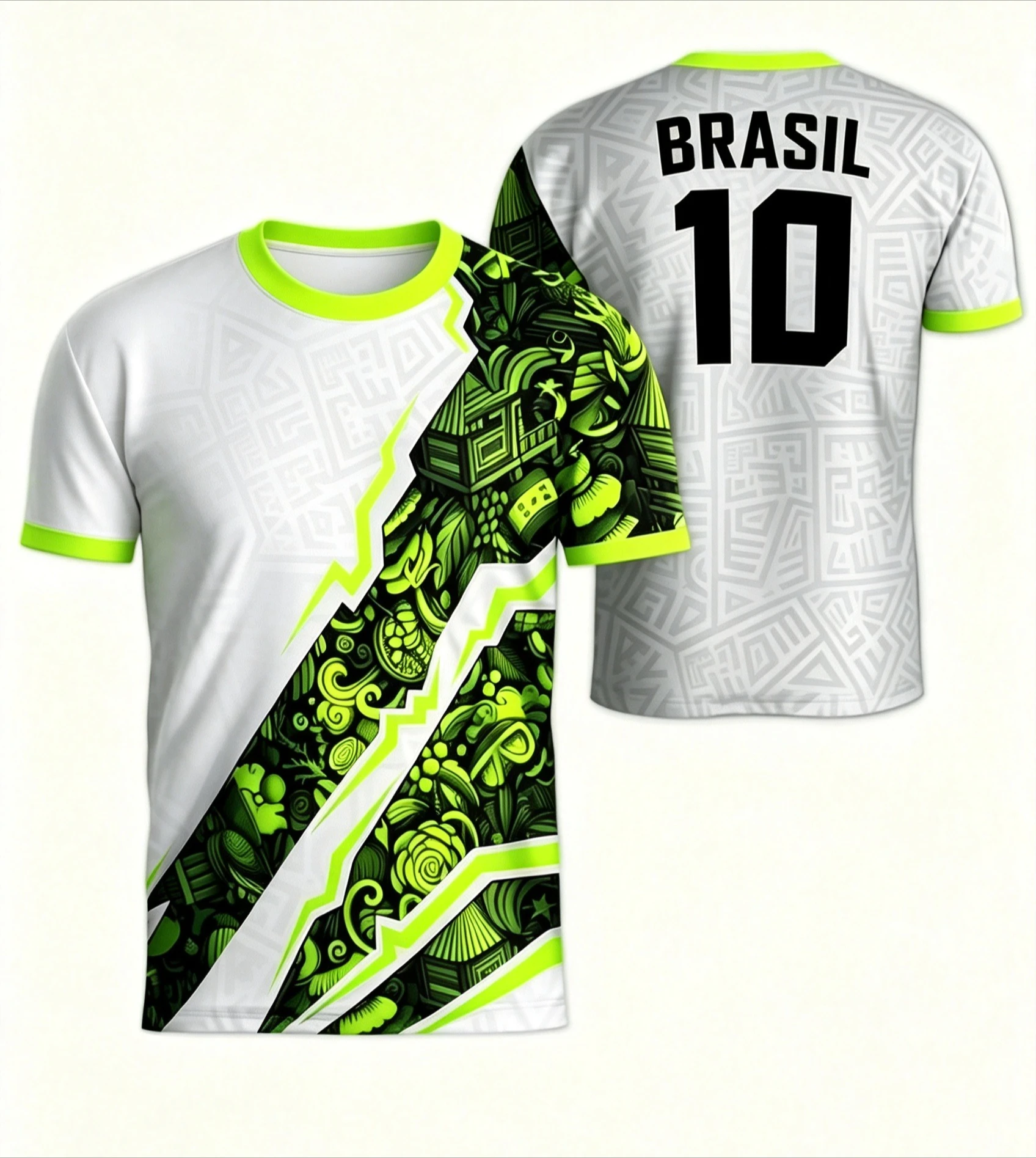 Men Polyester Digital Print Jersey Short Sleeve Breathable Sports Crew Neck Football Training T-shirt