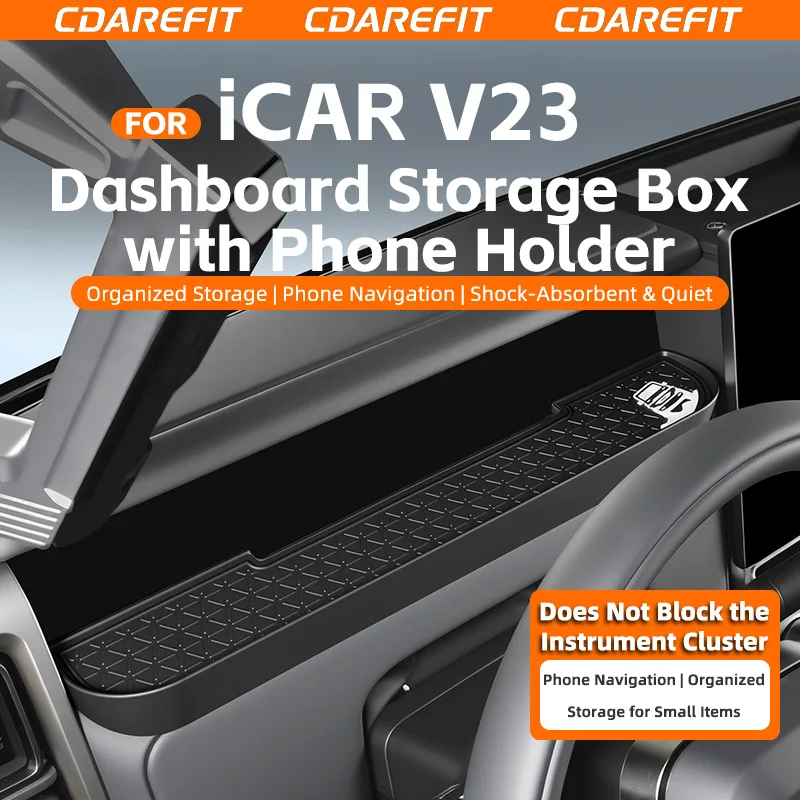 Co-pilot Dashboard Storage Organizer Tray With Phone Holder Anti-slip Fit For Chery iCAR Super V23 Car Mod Parts