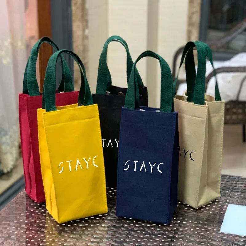 Kpop STAYC 2 LOVE Handheld Cup Portable Tote Bag Double-Layer Water Bottle Holder for Thermos Umbrella Cosmetic