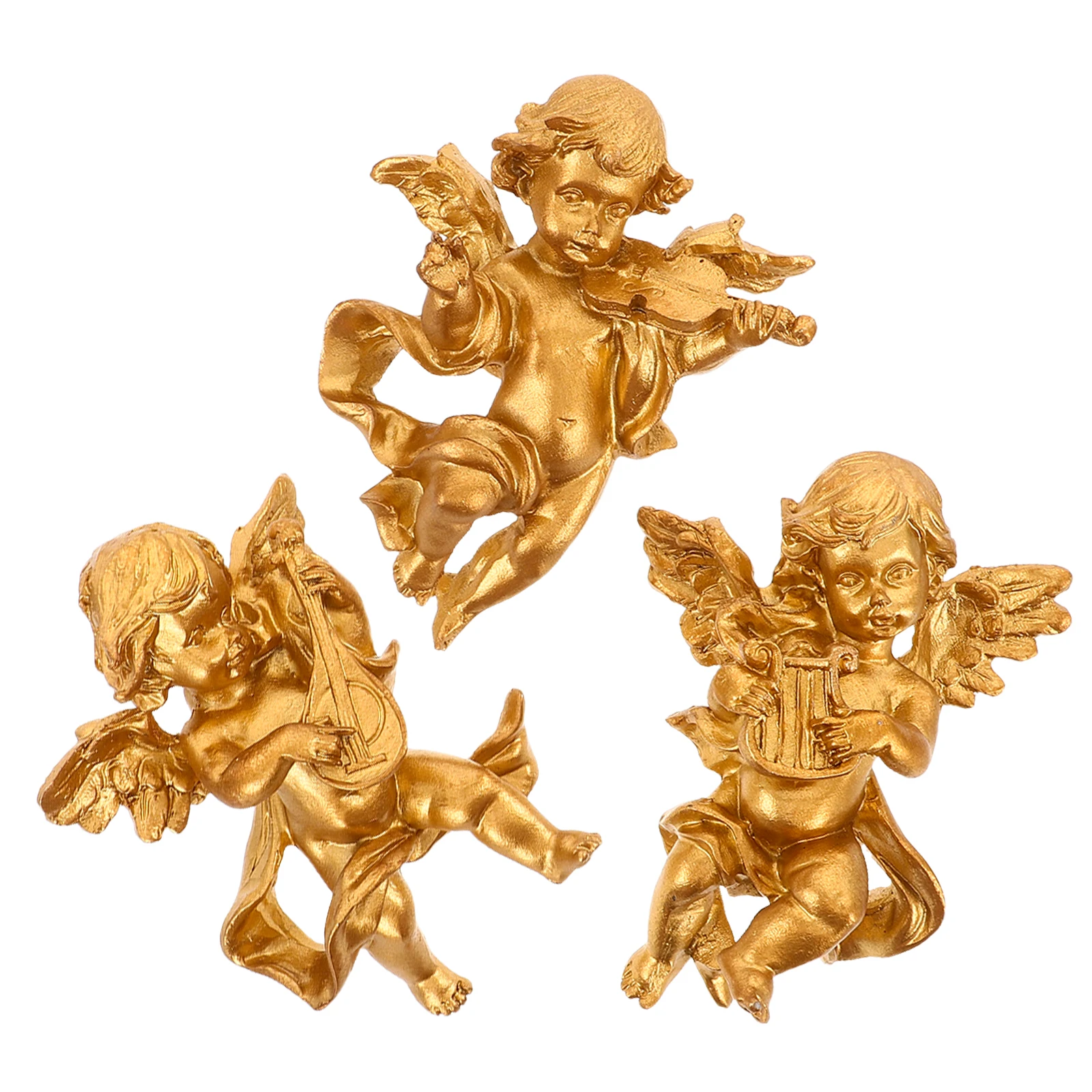 

3Pcs Angel Sculpture Sculptures Home Decor Wall Resin Decorations Adorable Figurine Retro Statue Synthetic Vivid Adornment