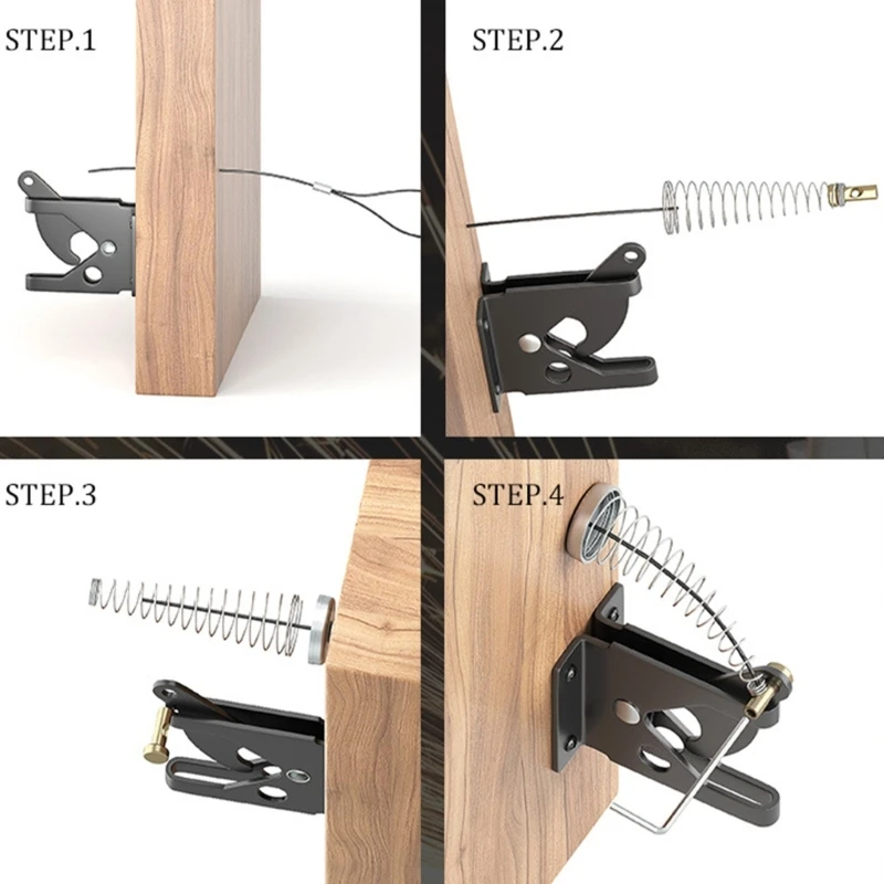 Y6GD 2 Set Gate Latches Cable Pulls with Spring and Tool Sturdy Alloy Construction for Outdoor Use on Fence and Door