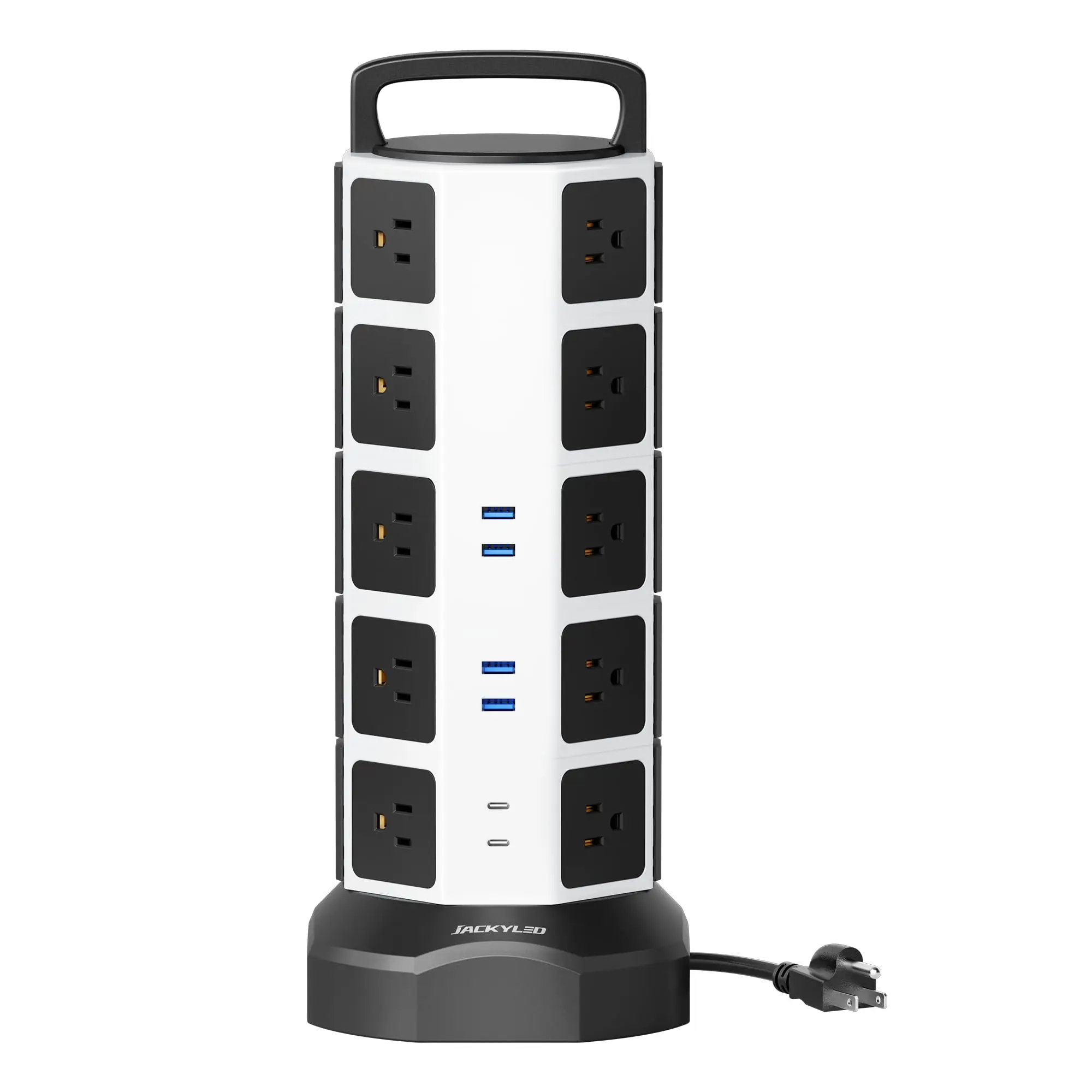 

Power Strip Tower Surge Protector,20 Outlets 6 USB (2USBC) Charging Station,1050J 1625W/13A Outlet Extender 6.5ft Extension Cord