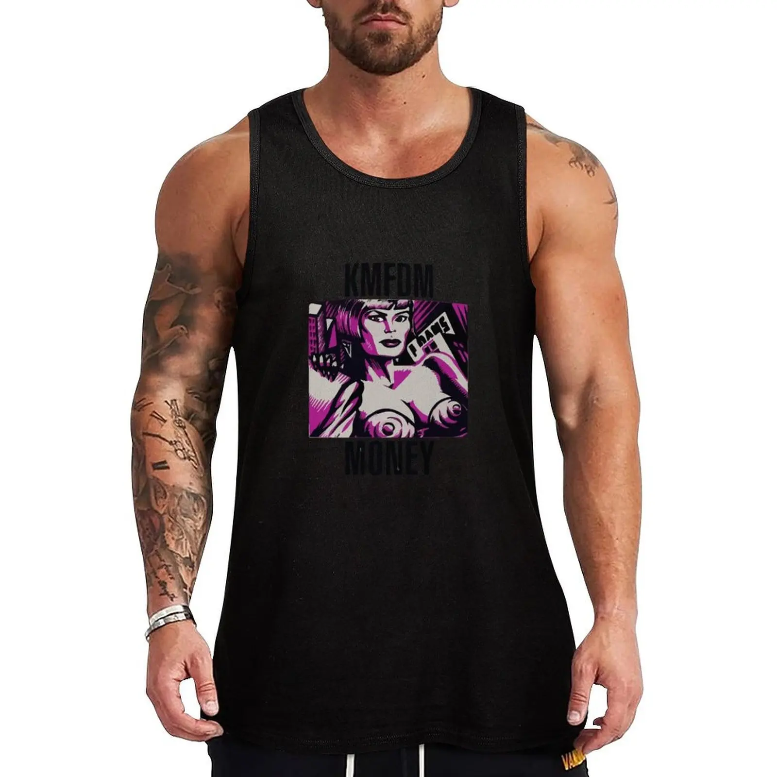 

KMFDM Tank Top Clothing gym shirts sleeveless tshirts for men summer 2025