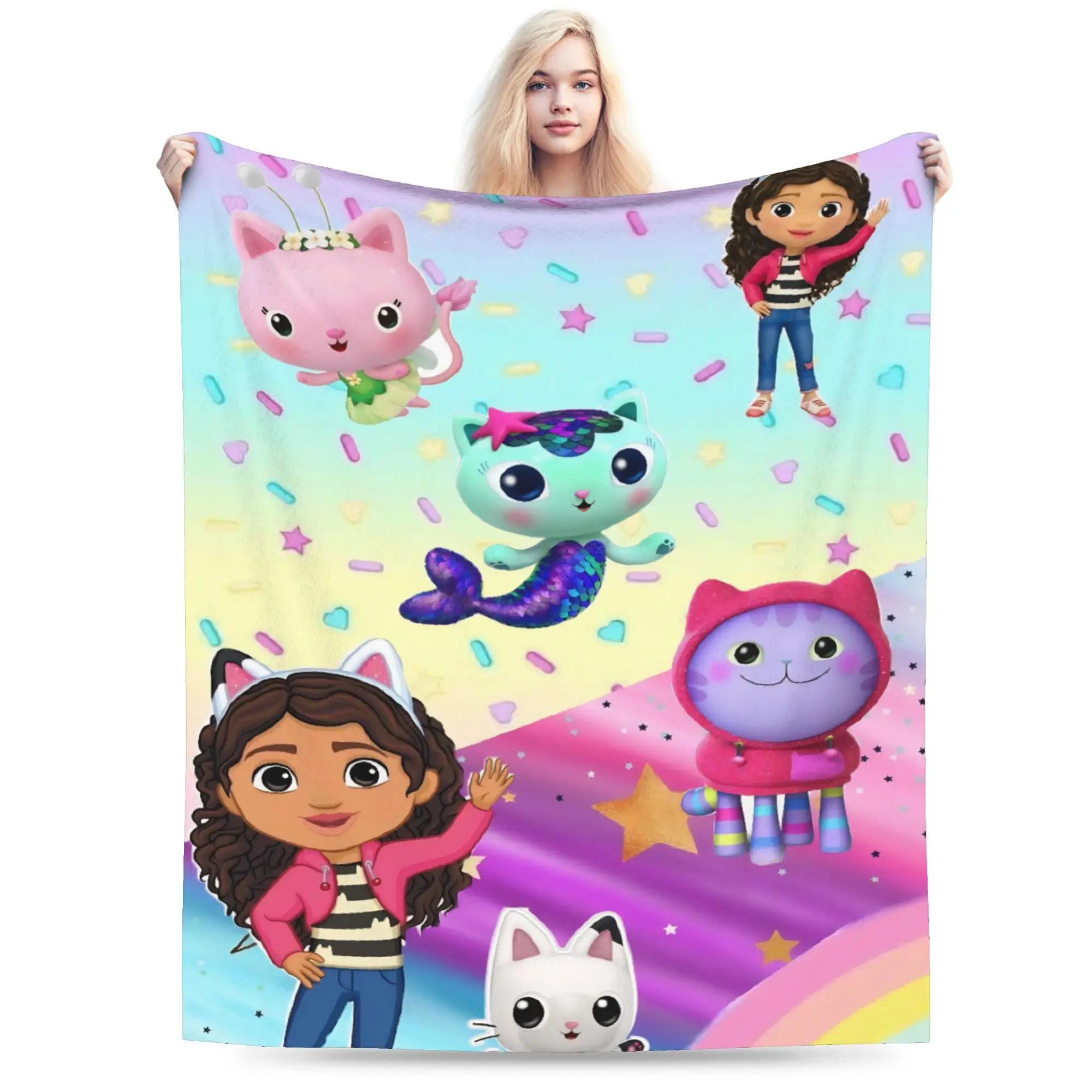 

G-Gabbys Girl Dollhouse Blankets Fleece Cozy Lightweight Thin Throw Blanket for Bedding Bedspreads