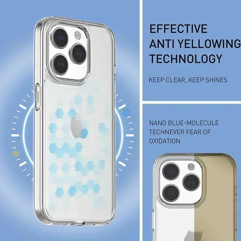 Capa de silicone transparente original para iPhone, estojo ultra fino luxuoso para iPhone 15 Pro Max, 14 Plus, 13, 12 Mini, 11 Pro Max