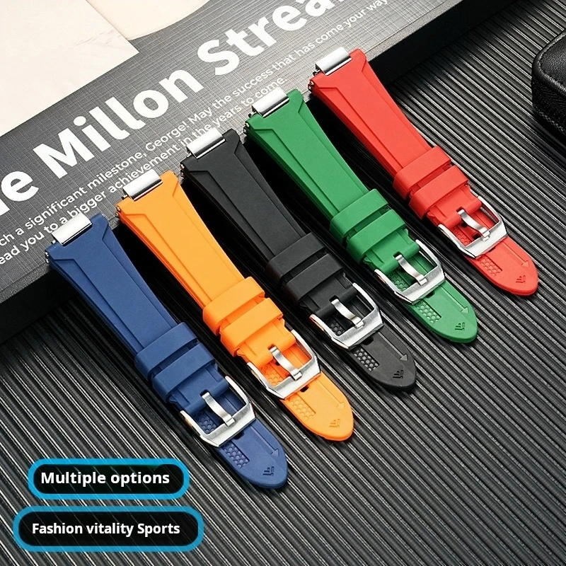 High quality FKM Watch band For IWC Engineer IW328903 IW328901 IW328902 Waterproof Fluororubber Watch Strap Men rubber Bracelet