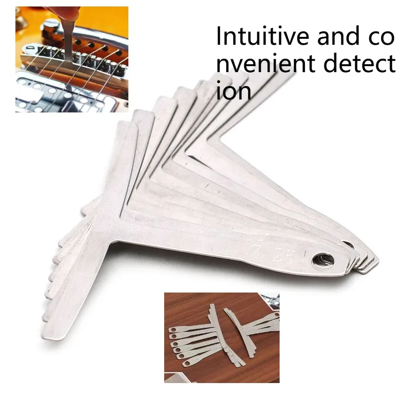 9Pcs Guitar Fretboard Radian Grinding Measuring Ruler Fretboard Curvature Ruler Maintenance Tool Stainless Steel Radian Ruler