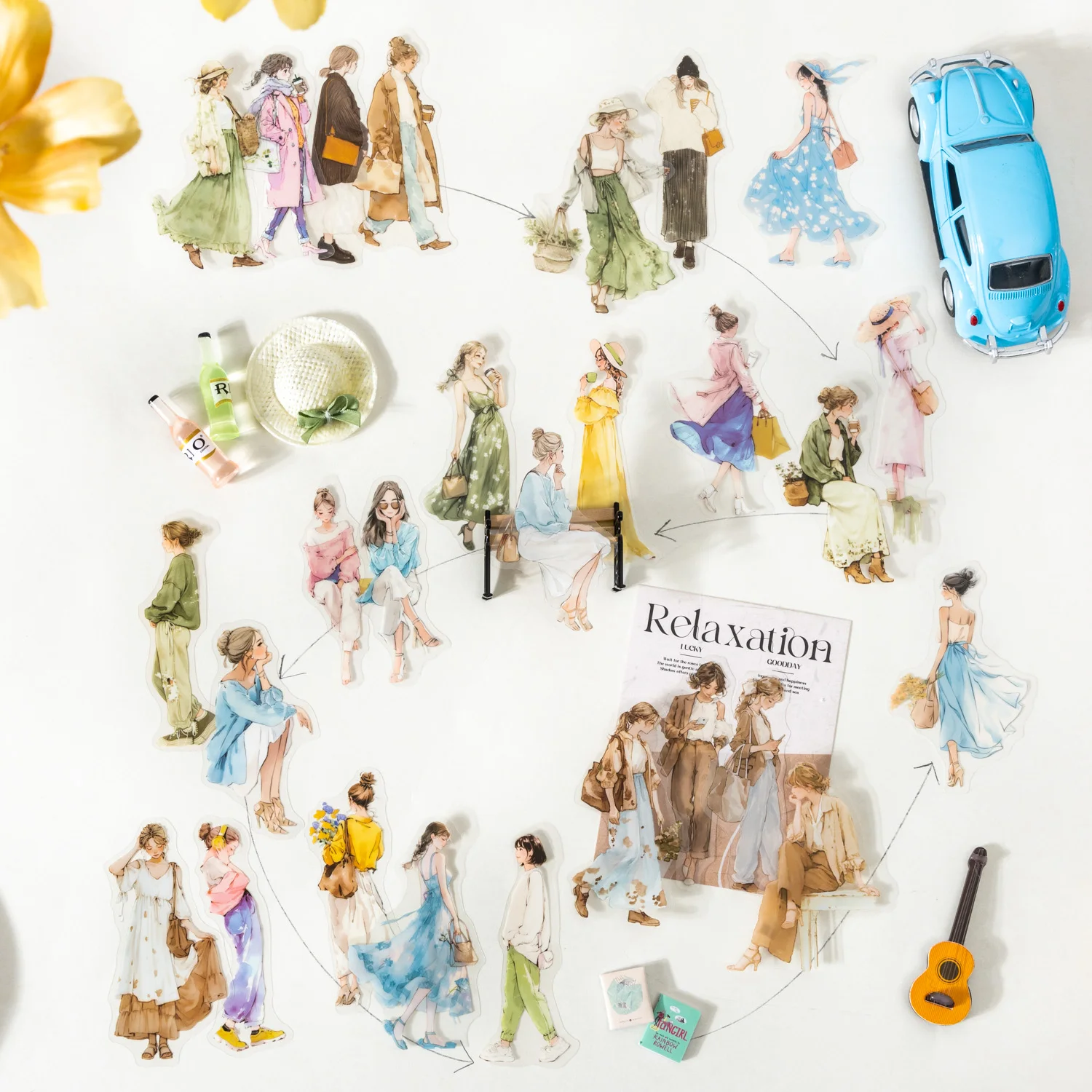 

Серия «Слезница в Юге Франции», винтажный персонаж, пейзаж, наклейка для домашних животных, креативный материал для журнала «сделай сам», канцелярские принадлежности для коллажа