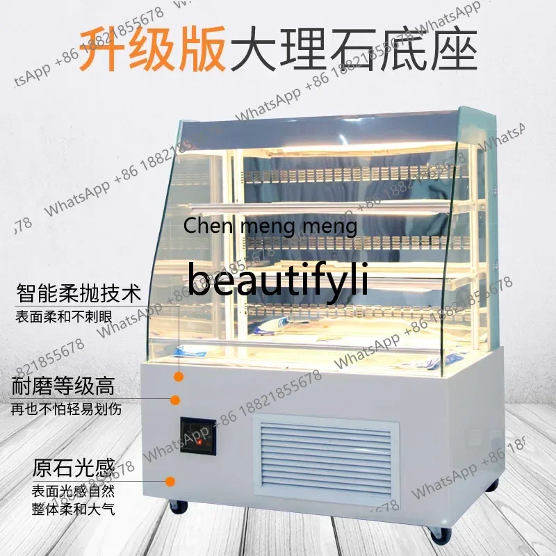 xz1Air Curtain Cabinet Open Refrigerated Cake Cabinet Open Beverage Sandwich Fresh Sushi Display Cabinet