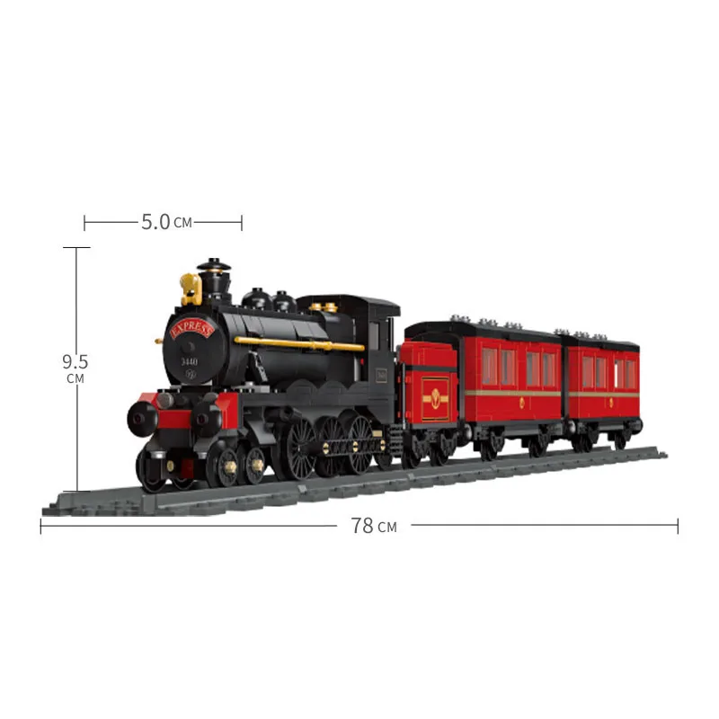 Technical Classic GWP Steam Train Building Block Railway Vehicle Model Steam Construction Kits Brick Toys Collection For Gift