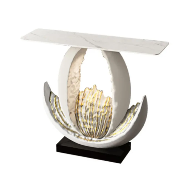 

Entrance table is opposite the door, new living room entrance cabinet, modern light luxury high-end art entrance table