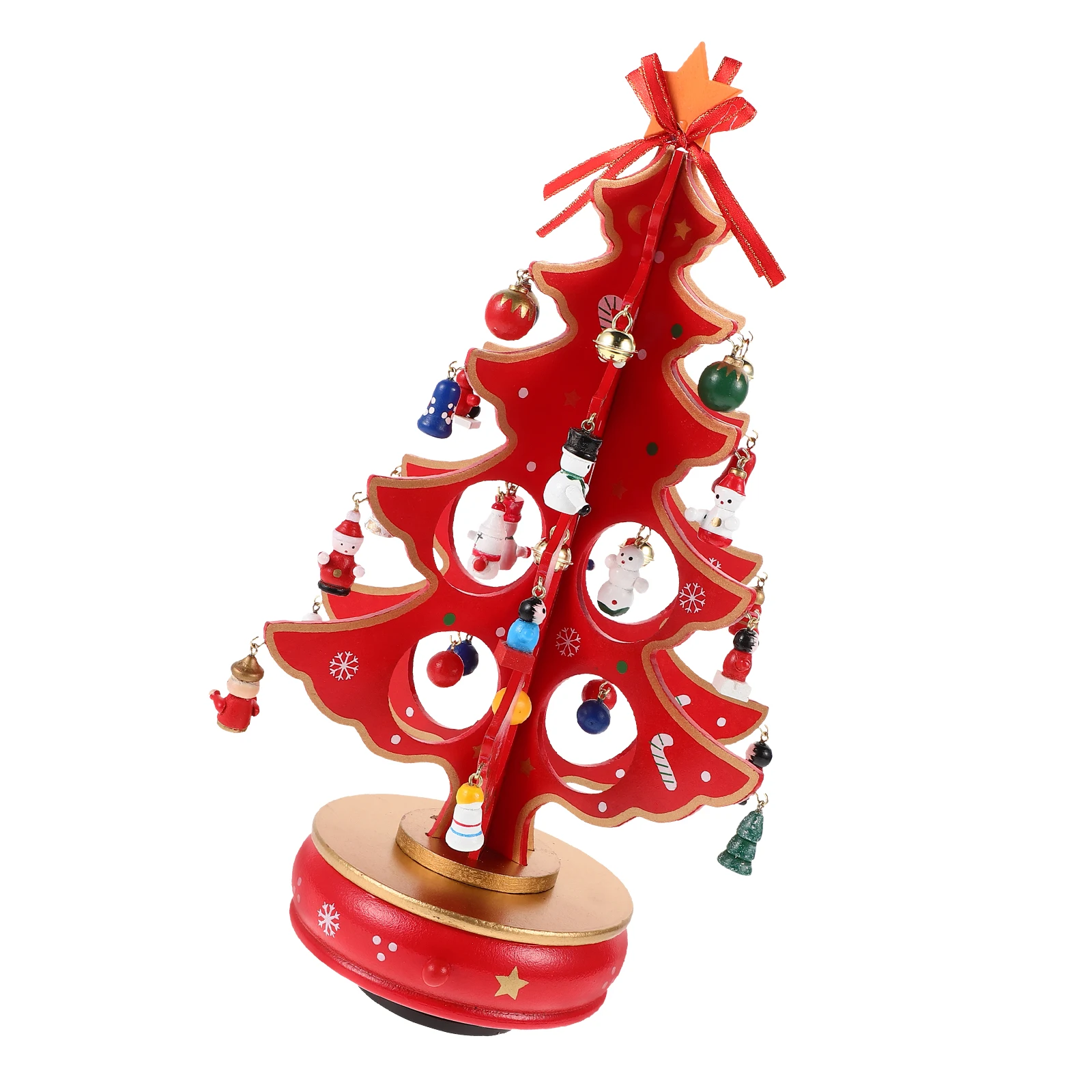 

Christmas Tree Wooden Musical Ornament Engraved Xmas Gift Home Music Creative Music Box Box Gift Decor Classic Melody
